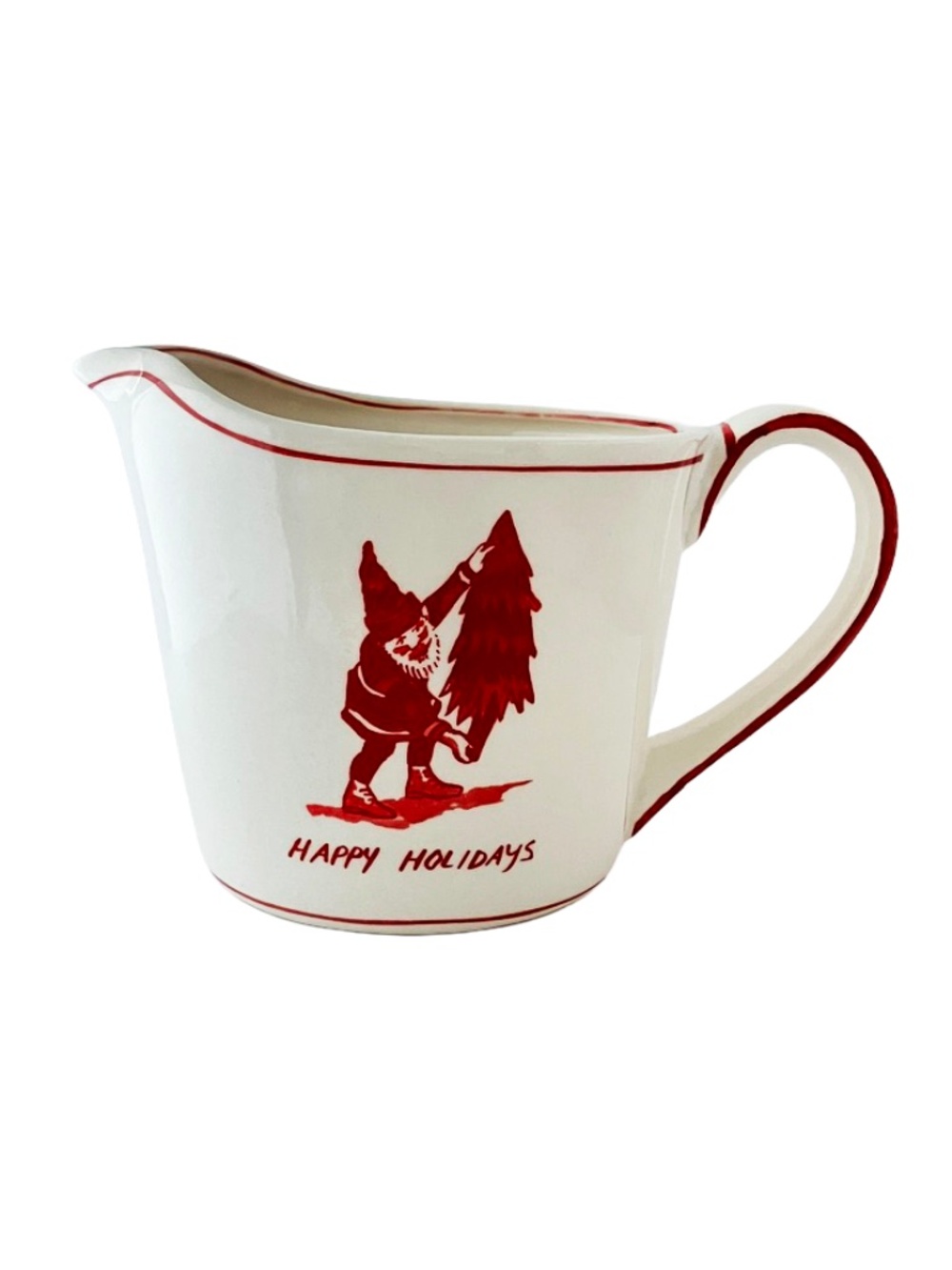 Molly Hatch Anthropologie Christmas Santa measuring 4 Cups (1-quart) Pitcher New